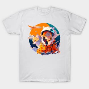 Cosmic girl and cat T-Shirt